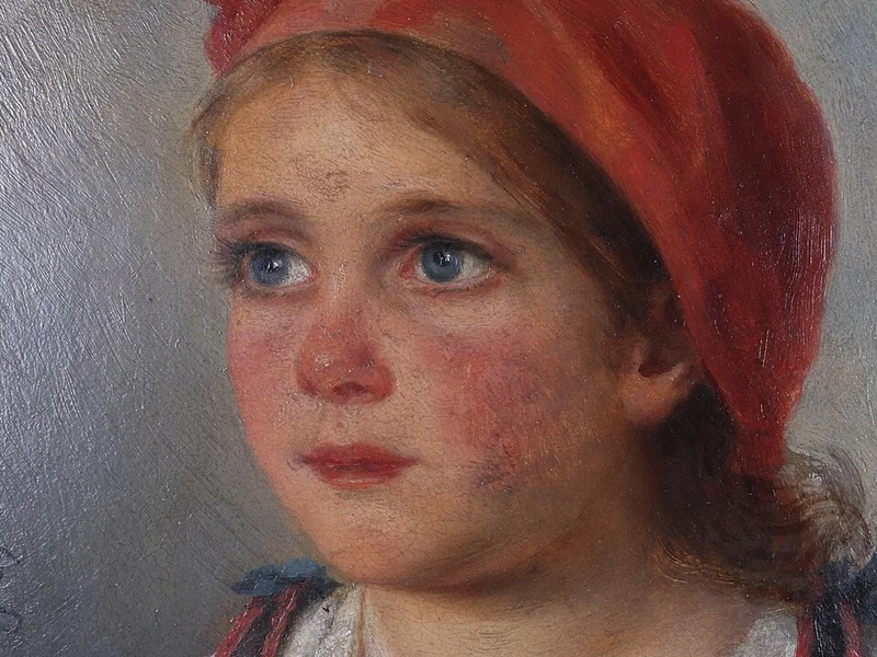 1856-Marianne von Eschenburg - Ragazza con un foulard rosso in testa